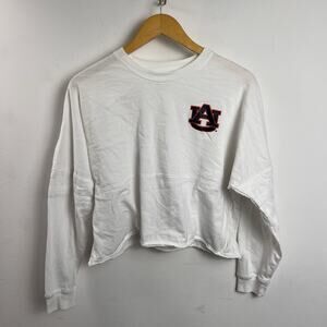 Auburn University Crop Top Shirt White- Women’s Medium Boxercraft